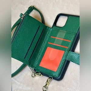 iPhone 11 Pro Max Case with wallet. Comes with long and wrist straps. Used.